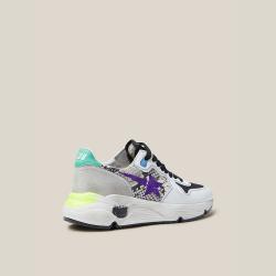 Pre Owned Golden Goose Deluxe Brand Multicoloured Running Sole Python-Print Sneakers Size IT 42