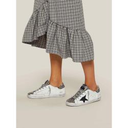 Pre Owned Golden Goose Deluxe Brand White Start Leopard Superstar Sneakers Size IT 35