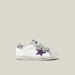 Golden Goose Deluxe Brand White White Python Tongue And Tab Superstar Sneakers Size IT 35