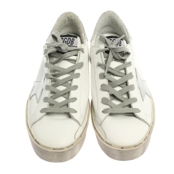Pre Owned Golden Goose White Leather Clean Superstar Low Top Sneakers Size 40