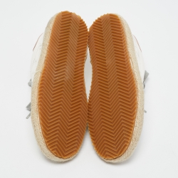 مملوكة مسبقًا Golden Goose White Leather Superstar Espadrille Sneakers Size 35