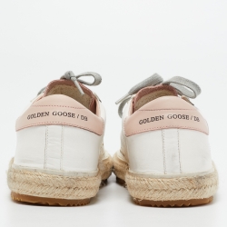 مملوكة مسبقًا Golden Goose White Leather Superstar Espadrille Sneakers Size 35