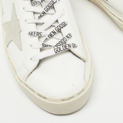 Pre Owned Golden Goose White Leather Hi Star Sneakers Size 39