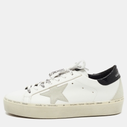 Pre Owned Golden Goose White Leather Hi Star Sneakers Size 39