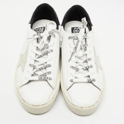 Pre Owned Golden Goose White Leather Hi Star Sneakers Size 39