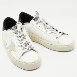 Pre Owned Golden Goose White Leather Hi Star Sneakers Size 39