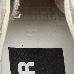 Pre Owned Golden Goose Tri Color Leather,Canvas and Glitter Superstar Low Top Sneakers Size 37