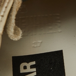 Pre Owned Golden Goose White/Beige Leather Superstar Sneakers Size 37