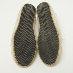 Pre Owned Golden Goose White/Beige Leather Superstar Sneakers Size 37