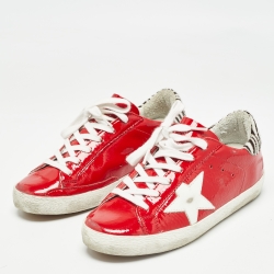 Golden Goose Red Patent  Superstar Sneakers Size 35