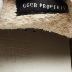 Pre Owned Golden Goose Sliver Leather and Glitter Superstar Sneakers Size 38