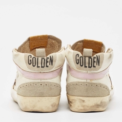 Pre Owned Golden Goose Multicolor Leather and Suede leopard Print Sky Star High Top Sneakers Size 39
