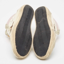 Pre Owned Golden Goose Multicolor Leather and Suede leopard Print Sky Star High Top Sneakers Size 39