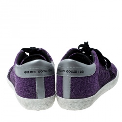 Golden Goose Violet Lurex Knitted Fabric Superstar Sneakers Size 37