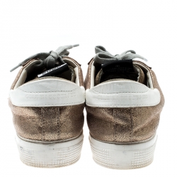 Golden Goose Metallic Gold Textured Suede May Sneakers Size 40