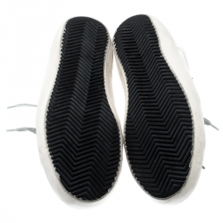 Pre Owned Golden Goose White Leather And Black Suede Star Applique Low Top Sneakers Size 39