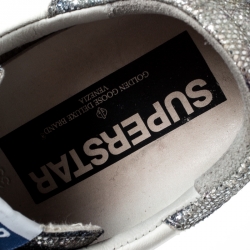 Pre Owned Golden Goose White Leather And Black Suede Star Applique Low Top Sneakers Size 39