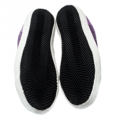 Pre Owned Golden Goose Violet Lurex Knitted Fabric Superstar Sneakers Size 38
