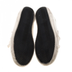 Pre Owned Golden Goose White Leather/Suede Superstar Lace Up Sneakers Size 39