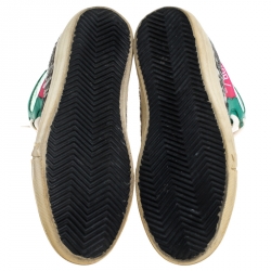 Pre Owned Golden Goose Multicolor Leather And Zebra Print Pony Hair High Top Sneakers Size 37