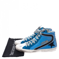 Golden Goose Multicolor Canvas And Leather Distressed High Top Sneakers Size 39