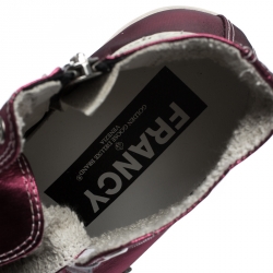 Pre Owned Golden Goose Pink Foil Fabric And Silver Star Leather Francy Sneaker Size 39