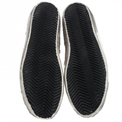 Pre Owned Golden Goose Pink Foil Fabric And Silver Star Leather Francy Sneaker Size 39