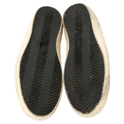 Pre Owned Golden Goose White Leather And Suede Star Superstar Lace Up Sneakers Size 39