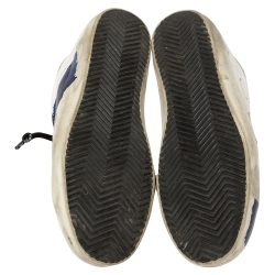 Pre Owned Golden Goose White Leather Superstar Paint Sneakers Size 38