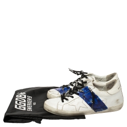 Pre Owned Golden Goose White Leather Superstar Paint Sneakers Size 38