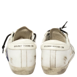 Pre Owned Golden Goose White Leather Superstar Paint Sneakers Size 38