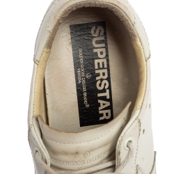 Pre Owned Golden Goose White Leather Superstar Low Top Sneakers Size 39