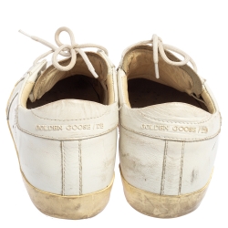 Pre Owned Golden Goose White Leather Superstar Low Top Sneakers Size 39