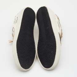 Pre Owned Golden Goose Multicolor Leather and Suede Superstar Sneakers 38