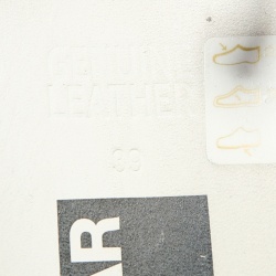 Pre Owned Golden Goose White/Grey Leather And Suede Super Star Low Top Sneakers Size 39