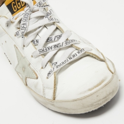 Pre Owned Golden Goose White Leather and Suede Low Top Sneakers Size 39