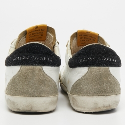 Pre Owned Golden Goose White Leather and Suede Low Top Sneakers Size 39
