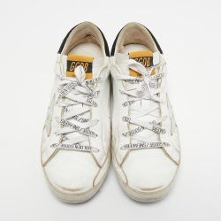 Pre Owned Golden Goose White Leather and Suede Low Top Sneakers Size 39