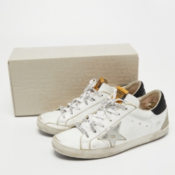 Pre Owned Golden Goose White Leather and Suede Low Top Sneakers Size 39