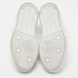 Pre Owned Golden Goose White/Silver Leather and Glitter Purestar Sneakers Size 36