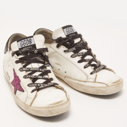 Pre Owned Golden Goose White Leather Superstar Sneakers Size 38