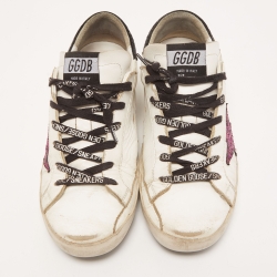 Pre Owned Golden Goose White Leather Superstar Sneakers Size 38