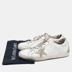 Golden Goose White/Grey Leather Superstar Sneakers Size 41