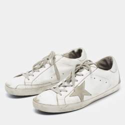 Golden Goose White/Grey Leather Superstar Sneakers Size 41