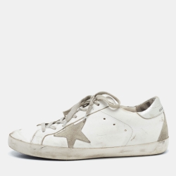 Golden Goose White/Grey Leather Superstar Sneakers Size 41