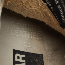 Pre Owned Golden Goose White Canvas and Leather Superstar Sneakers Size 36