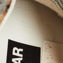 Pre Owned Golden Goose Tricolor Leopard Print Calf Hair and Leather Superstar Sneakers Size 38