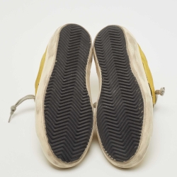 Pre Owned Golden Goose Yellow Leather Superstar Sneakers Size 38