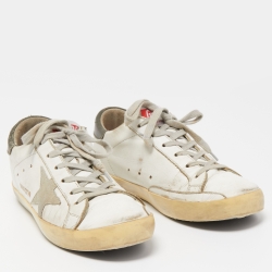 Golden Goose White Leather Superstar Low Top Sneakers Size 39