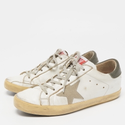 Golden Goose White Leather Superstar Low Top Sneakers Size 39